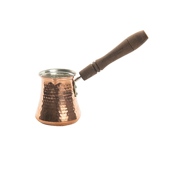 جزوه مسی دسته چوبی کوچک مناسب جوشاندن قهوه